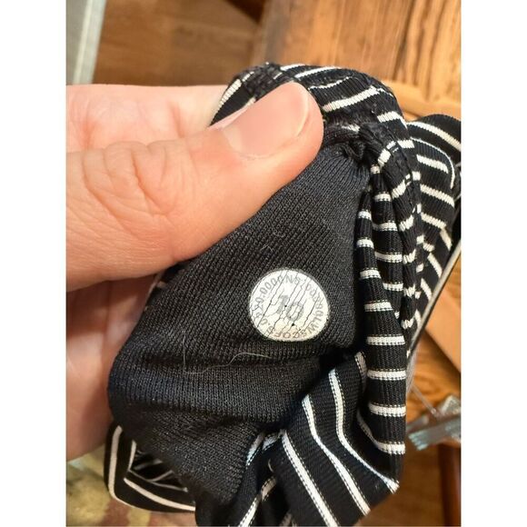 Lululemon Black White Parallel Striped Pull On Wunder Under Leggings Size 10 - Picture 3 of 5